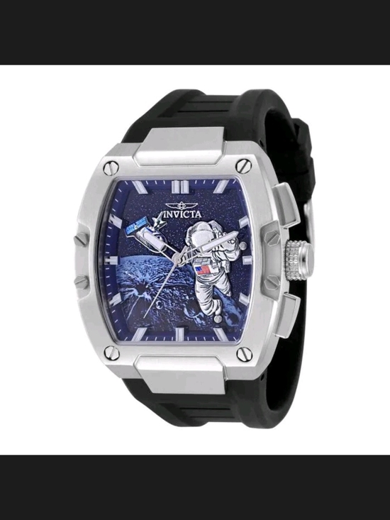 Invicta Other - Invicta Blue Dial Astronaut Motif Watch with Black Strap